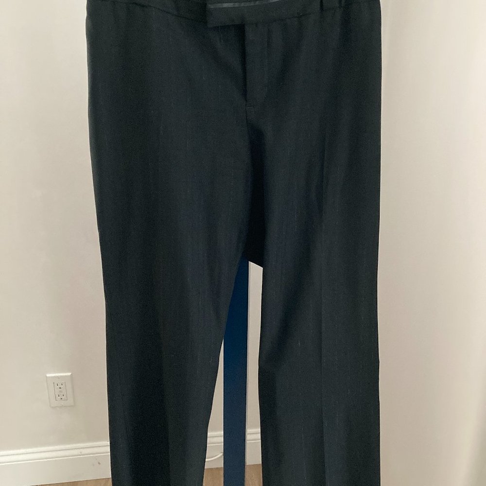 Massimo Women's Trousers - Stretch - Black with Metallic Pinstripe - Size 16
